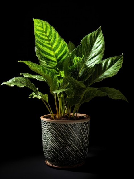 Dieffenbachia Dumb Cane Studio Shot isolato su sfondo trasparente AI generativa