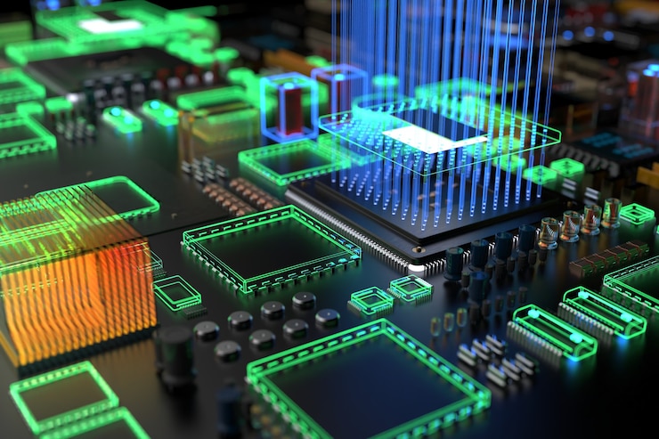 Different types of computers and spare parts