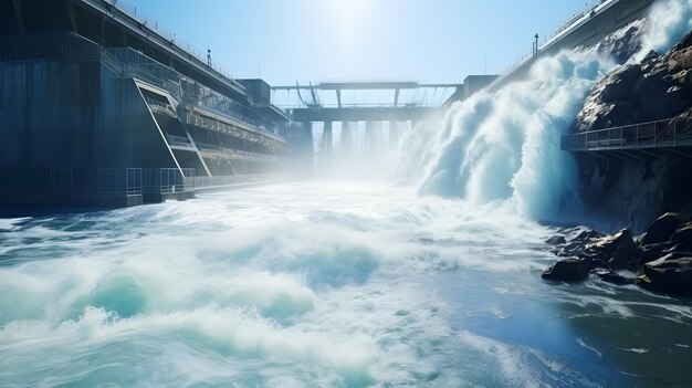 Diga idroelettrica su un fiume