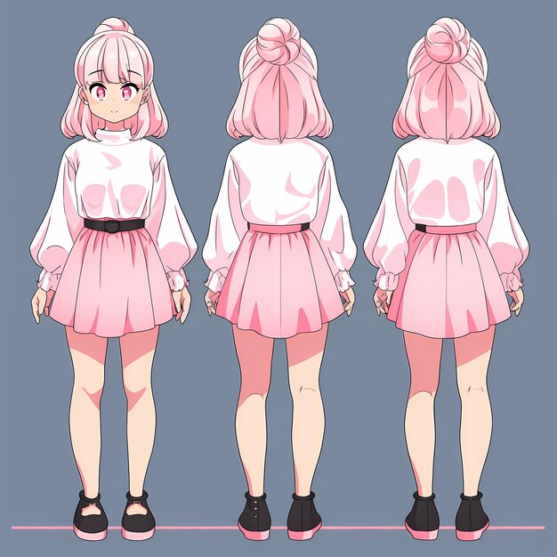 Digital Anime Girl Concept Art Fashion Personaggi incantevoli e design accattivanti prendono vita