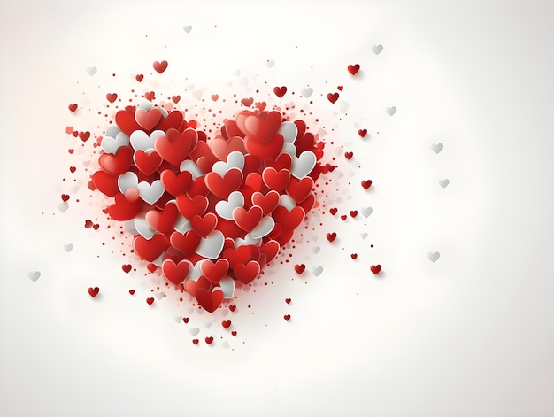 Digital Art for Love Heart e Wallpaper di San Valentino e modello di banner per i social media