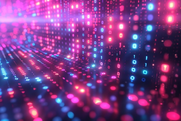 Digital Binary Technology Background created with Generative AI