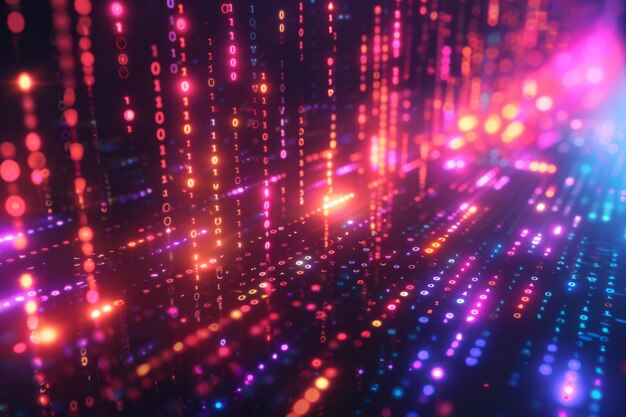 Digital Binary Technology Background created with Generative AI