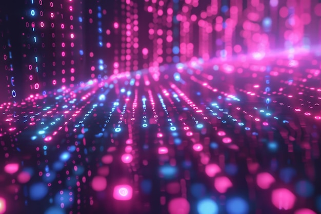 Digital Binary Technology Background creato con Generative AI