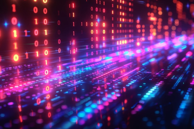 Digital Binary Technology Background creato con Generative AI