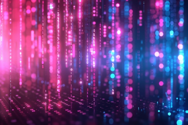 Digital Binary Technology Background creato con Generative AI