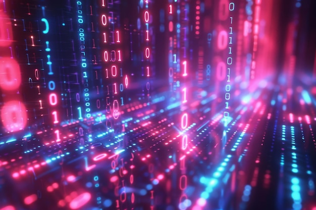 Digital Binary Technology Background creato con Generative AI