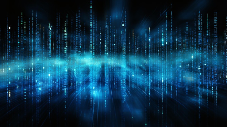 Photo digital data and science background