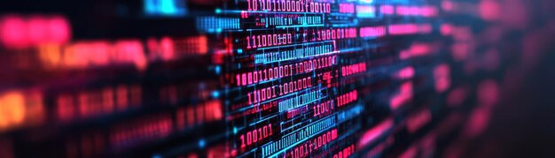 digital data streams are visualized in vibrant colors showcasing binary code and holographic elements this image captures essence of real time data analysis and technology