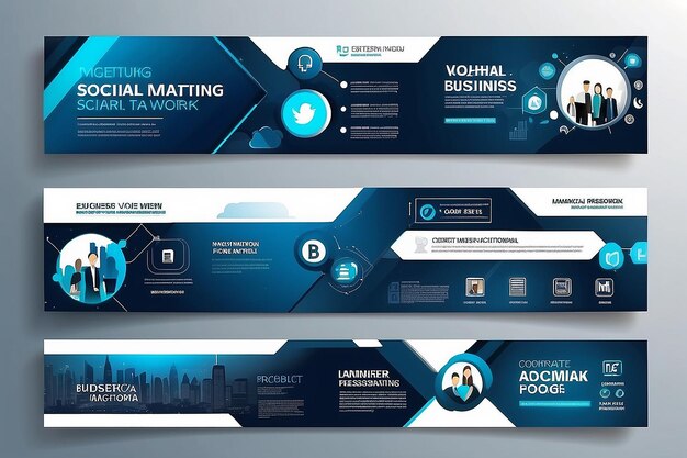 Digital Marketing Business Social media Banner Template Design Corporate Business Social Network Timeline Pagina di copertina Presentazione