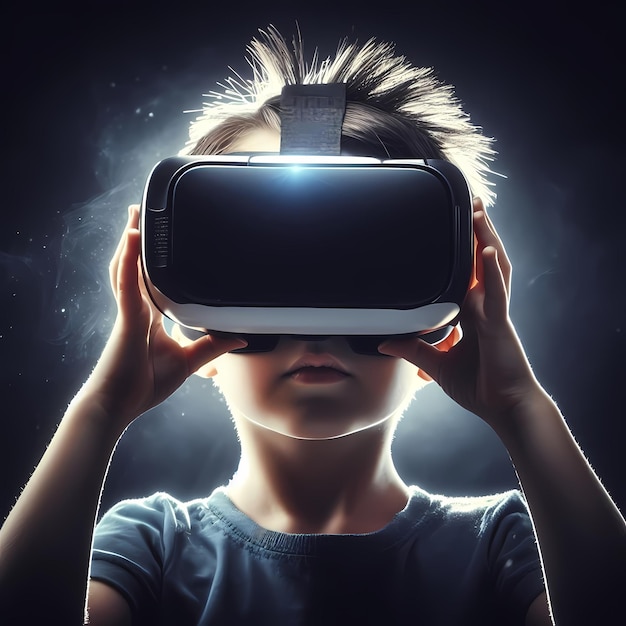 Digital Native Vr Head Set Gen A bambino e tecnologia