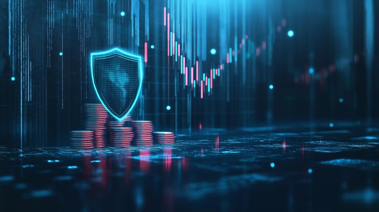 Digital shield protecting stacks of coins and data