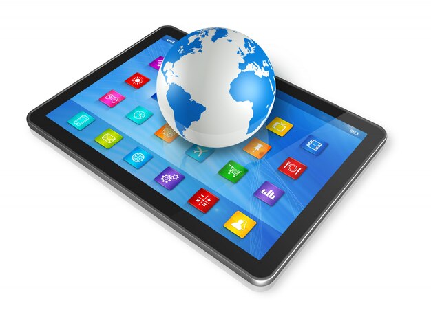 Digital Tablet Computer e World Globe