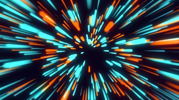 Digital Technology Dot Line Tunnel Colorfull Background