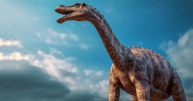 Dinosauro sauropode diermibot dal collo lungo razza nome brachiosauro un dinosauro che mangia piante nel jur