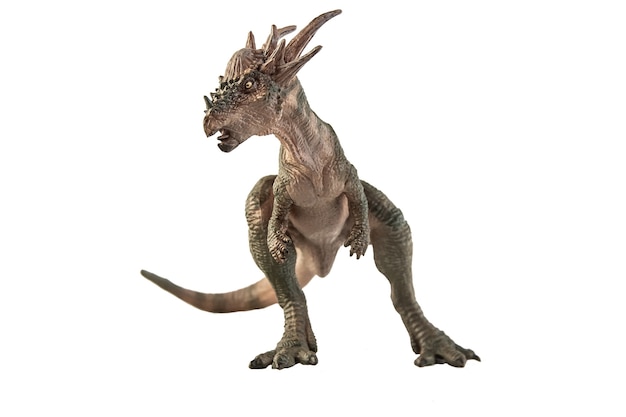 Dinosauro Stygimoloch su sfondo bianco.