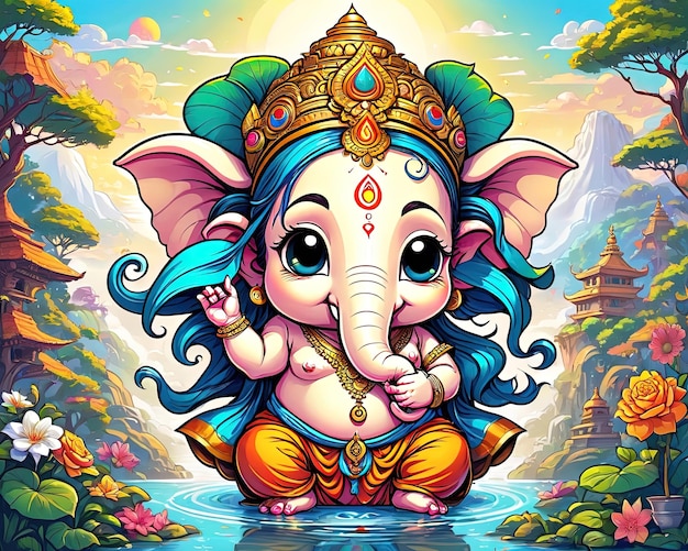 Dio elefante buddista Ganesha chaturhi