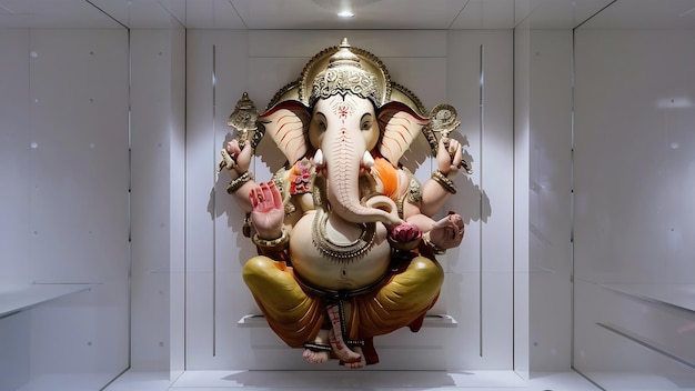 Dio indù Ganesha idolo di Ganesha su bianco