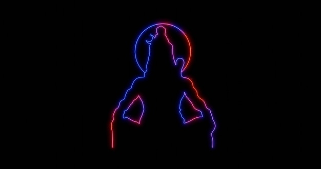 Dio Shiva neon forma immagini neon luce incandescente 2022 immagine