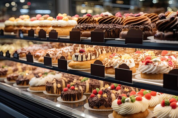 Dipartimento di pasticceria di un supermercato