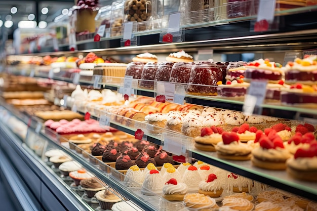 Dipartimento di pasticceria di un supermercato