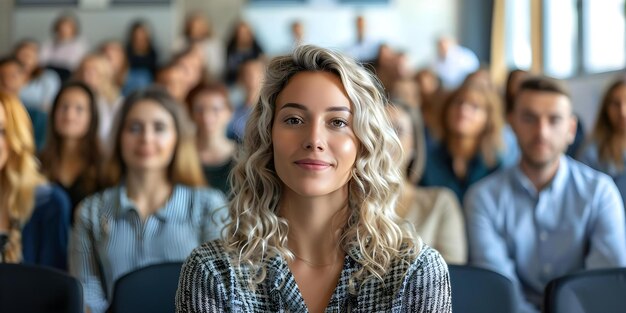 Dipendenti diversi in un ufficio moderno che frequentano una formazione aziendale con un allenatore Concepto Ambiente di ufficio Formazione aziendale Dipendente Diversità Spazio di lavoro moderno Coach professionale