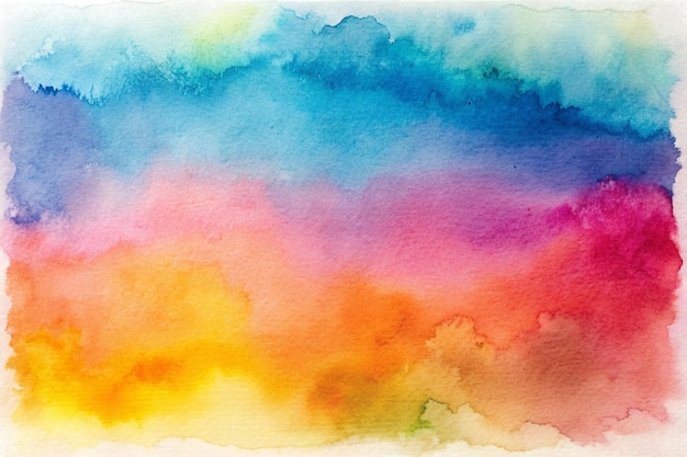 dipinto ad acquerello di una nuvola con un arcobaleno sullo sfondo