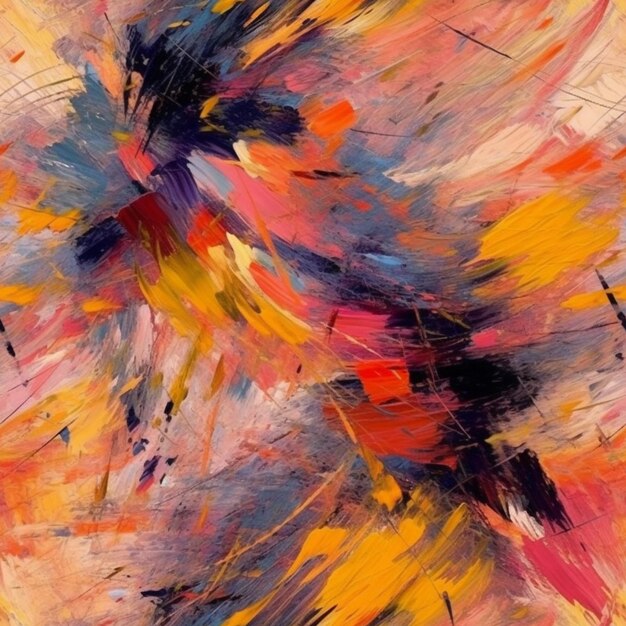 dipinto astratto di un uccello colorato con ali generative nere e gialle ai