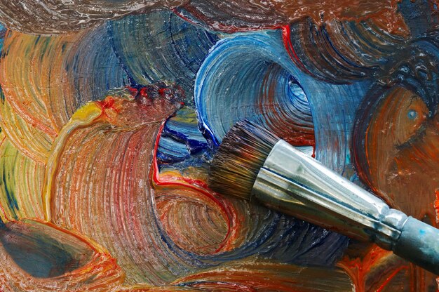 Dipinto con colori ad olio pennello e colori