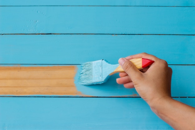 dipinto di fondo in legno blu.