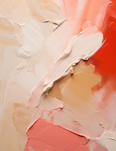 dipinto di un dipinto astratto rosso e bianco con uno sfondo bianco e rosso ai generativa