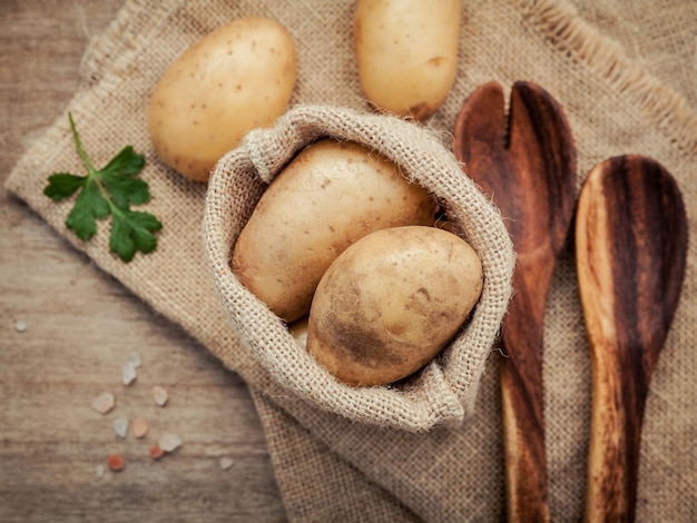 Direttamente sopra il colpo di patate