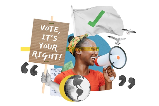 Diritti di voto png incoraggiamento alle elezioni remix sfondo trasparente