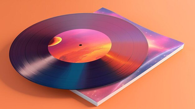 Disco in vinile con copertina Mockup AI generativa