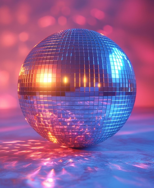 Discoball palla disco luccicante su sfondo rosa