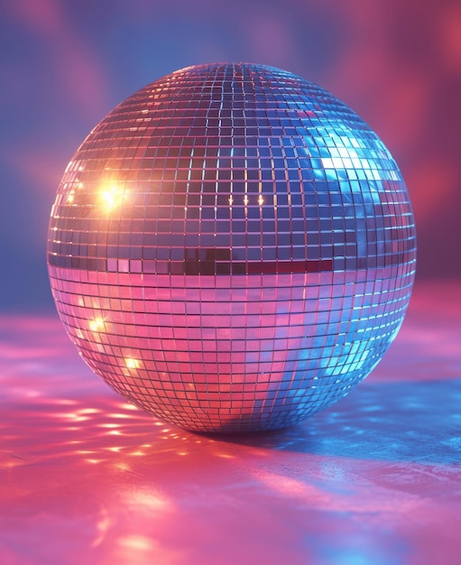 Discoball palla disco luccicante su sfondo rosa