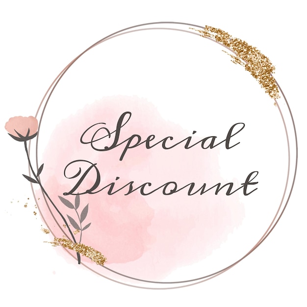 Disconto speciale png cornice floreale