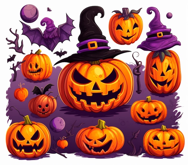 disegni di zucche di halloween clipart