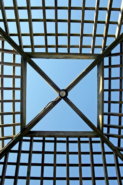 Disegni geometrici sul tetto di un gazebo
