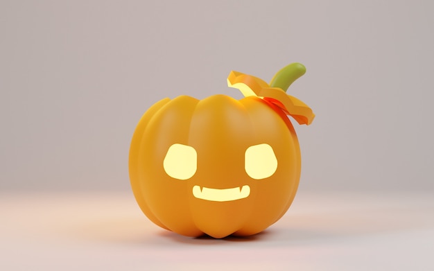 Disegno 3d dell'illustrazione della zucca di Halloween isolato