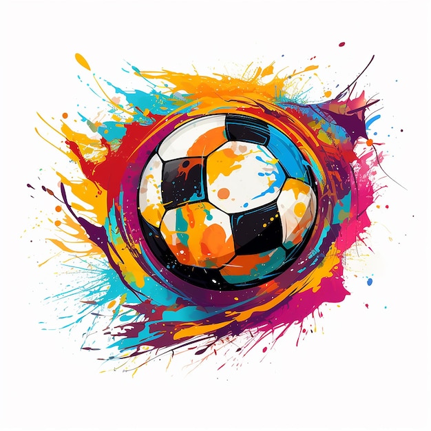 Disegno a colori del calcio astratto di Vibrant Kick