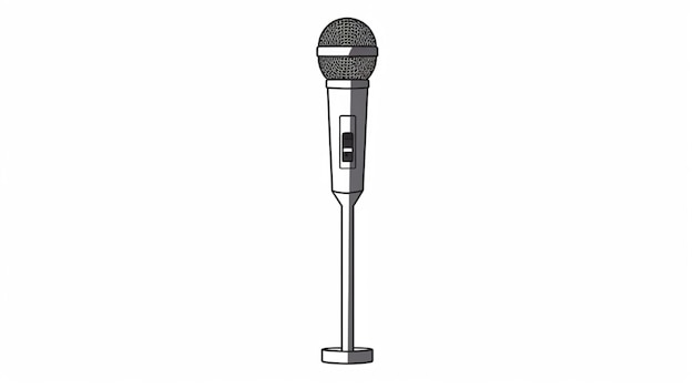 disegno a linea singola microfono con cavo illustrazione vettoriale design minimalista