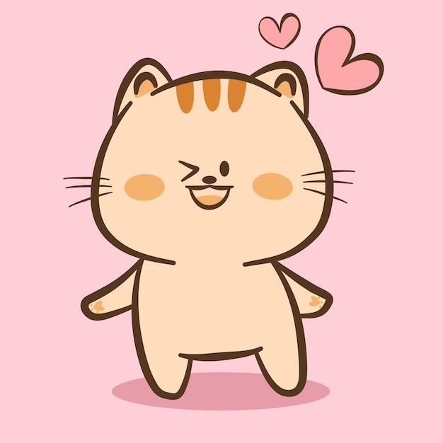 Disegno a mano del caricatura del personaggio del cartone animato Cat and Rabbit su sfondo colorato Disegno del personaggio dei cartoni animati