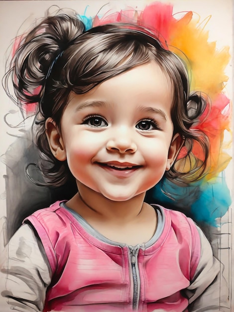 Disegno a matita di una bambina