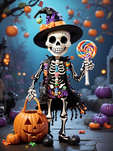 Disegno animato di Halloween Skeleton