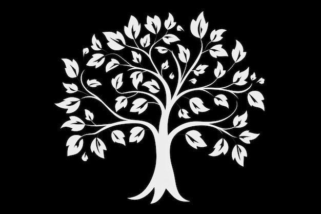 Disegno astratto del logo della radice dell'albero a silhouette vettoriale