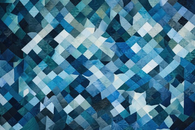 Disegno astratto in tessuto realizzato con diverse sfumature di blu create con ai generativo