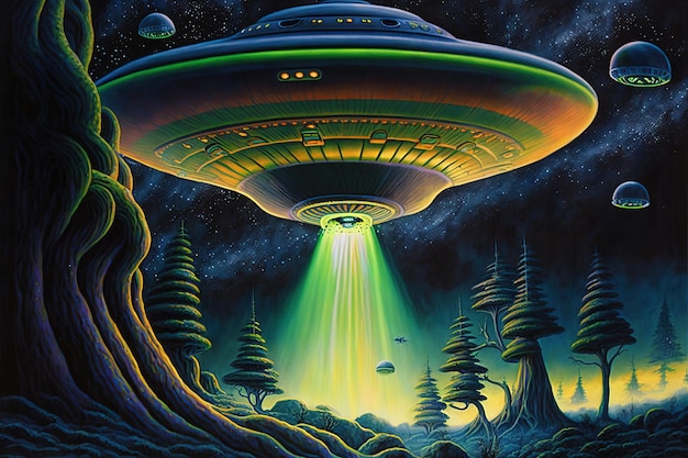 Disegno colorato dell'illustrazione dell'UFO