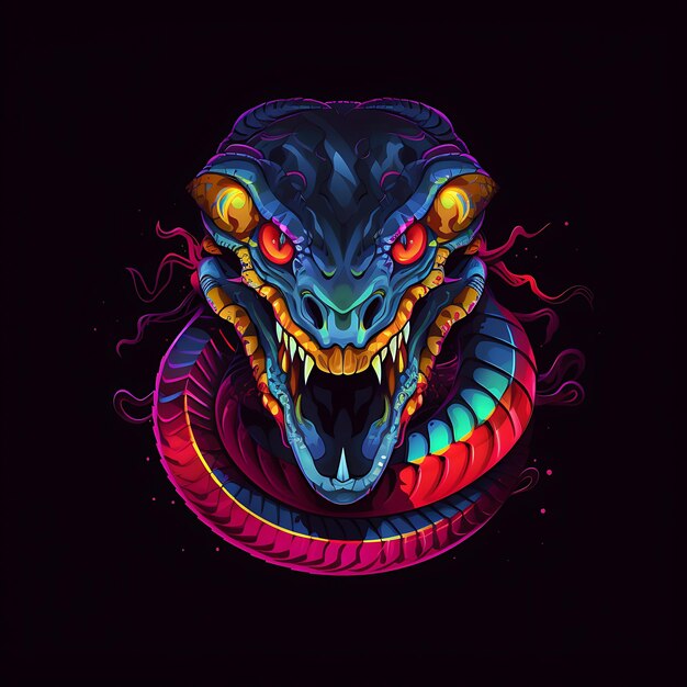 disegno colorato della testa di Cobra