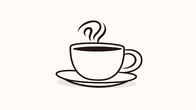 Disegno continuo di una tazza di caffè